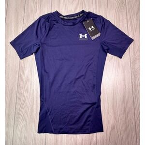 Under Armour Heatgear Compression Short Sleeve Top Navy Blue Men's S S